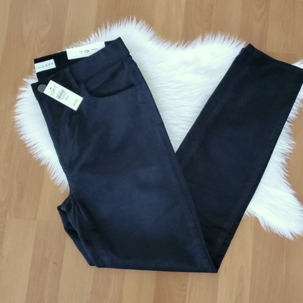 LOFT black skinny cordoroy pants sz 6/28